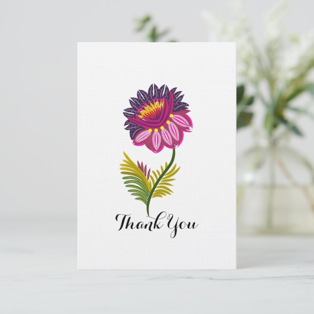 Cartão De Agradecimento Flor isolada (Em pé/Frente)