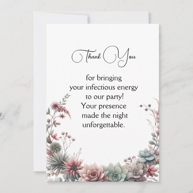 Cartão De Agradecimento Flor Minimalista (Frente)