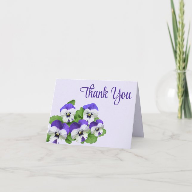 Cartão De Agradecimento Flor Personalizável de Evento de Pansy Lilac Purpl (Frente)
