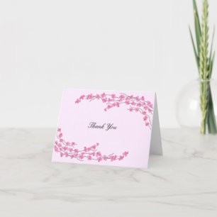 Cartão De Agradecimento Flor Rosa Elegante Obrigado