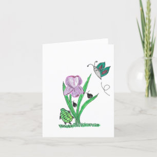 Cartão De Agradecimento Flor Roxo-Íris