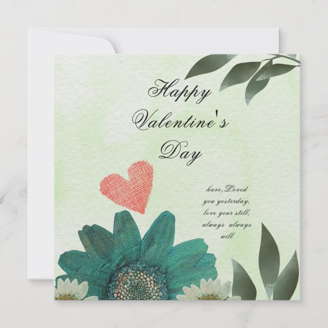 Cartão De Agradecimento Flor Verde - Um Amor Sem Outro (Frente)