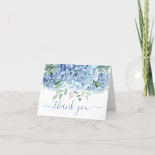 Cartão de Agradecimento Floral Aquarela Hortênsias