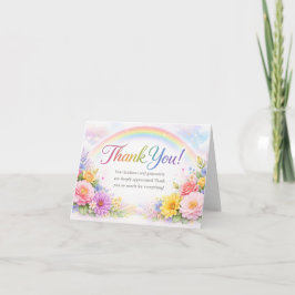 Cartão de Agradecimento Floral Arco-Íris Personali
