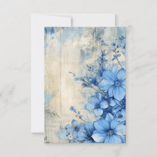 Cartão De Agradecimento Floral Azul
