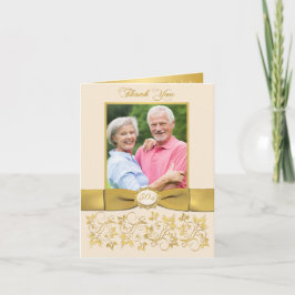 CARTÃO DE AGRADECIMENTO Floral Bege Creme com FITA