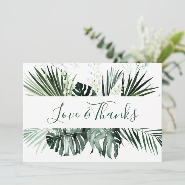 Cartão De Agradecimento Floral Boêmia Boêmia das Orquídeas Brancas Elegant (Em pé/Frente)