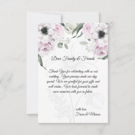 Cartão de Agradecimento Floral Boho Rústico Elegan