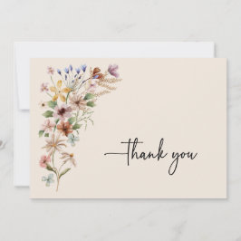 Cartão de Agradecimento Floral Boho Vintage