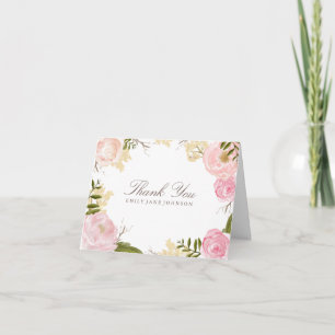 Cartão de Agradecimento Floral Botânico