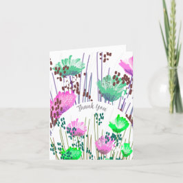 Cartão de Agradecimento Floral Botânico Abstrato