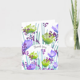 Cartão de Agradecimento Floral Botânico Abstrato