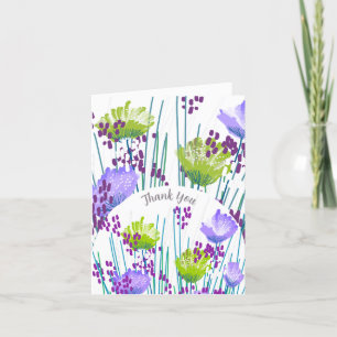 Cartão de Agradecimento Floral Botânico Abstrato