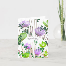 Cartão de Agradecimento Floral Botânico Abstrato