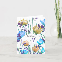 Cartão de Agradecimento Floral Botânico Abstrato