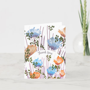 Cartão de Agradecimento Floral Botânico Abstrato
