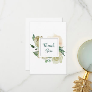 Cartão De Agradecimento Floral Branco de inverno