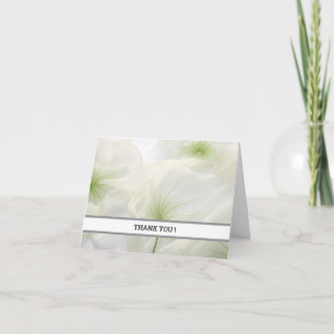 Cartão de Agradecimento Floral Branco Elegante P