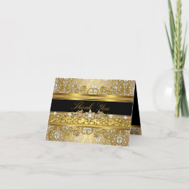 Cartão de Agradecimento Floral Damask