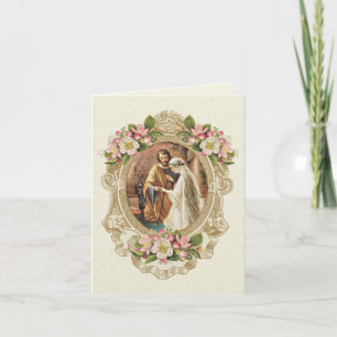 Cartão de Agradecimento Floral de Casamento Elegan