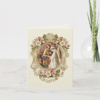 Cartão de Agradecimento Floral de Casamento Elegan