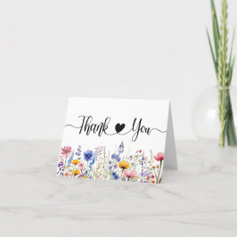 Cartão De Agradecimento Floral de Flor Silvestre