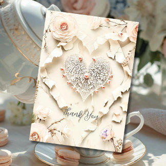 Cartão de Agradecimento Floral de Primavera com Co