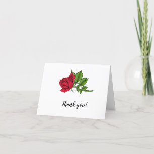 Cartão de agradecimento floral de rosas vermelhas 