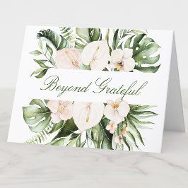 Cartão de Agradecimento Floral de Verdura Tropical