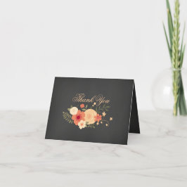 Cartão de Agradecimento Floral Doce Quadro de Giz