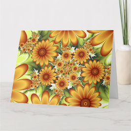 Cartão De Agradecimento Floral Dream, Modern Abstract Flower Fractal Art