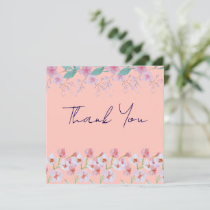 Cartão de Agradecimento Floral Elegante