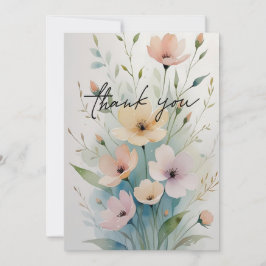 Cartão de Agradecimento Floral Elegante