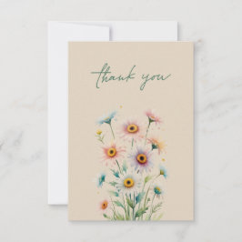 Cartão de Agradecimento Floral Elegante