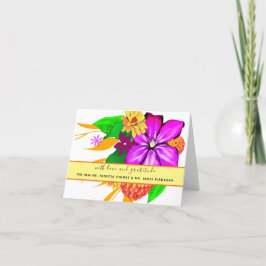 Cartão De Agradecimento Floral Elegante, Magia e Negrito