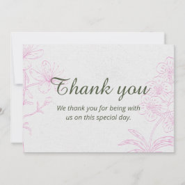 Cartão de Agradecimento Floral Elegante PACS Pink