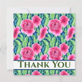 Cartão de Agradecimento Floral em Aquarela