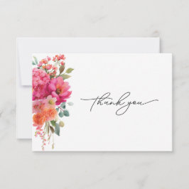 Cartão de Agradecimento Floral em Aquarela