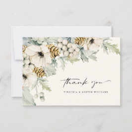 Cartão de Agradecimento Floral em Aquarela Elegant
