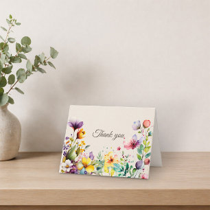 Cartão de Agradecimento Floral em Aquarela Elegant