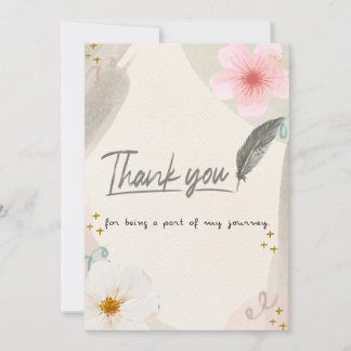 Cartão de Agradecimento Floral em Aquarela Elegant