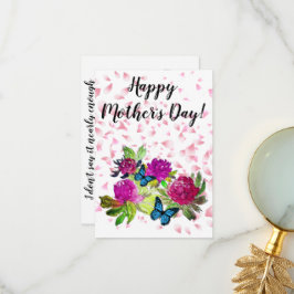 Cartão De Agradecimento Floral Ephemera vibrant color pink art