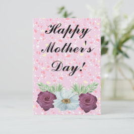 Cartão De Agradecimento Floral Ephemera vibrant color pink art