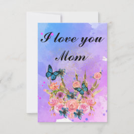 Cartão De Agradecimento Floral Ephemera vibrant color pink art