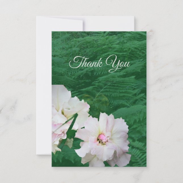 Cartão De Agradecimento Floral Fern and Gardenia  Thank You Card (Frente)