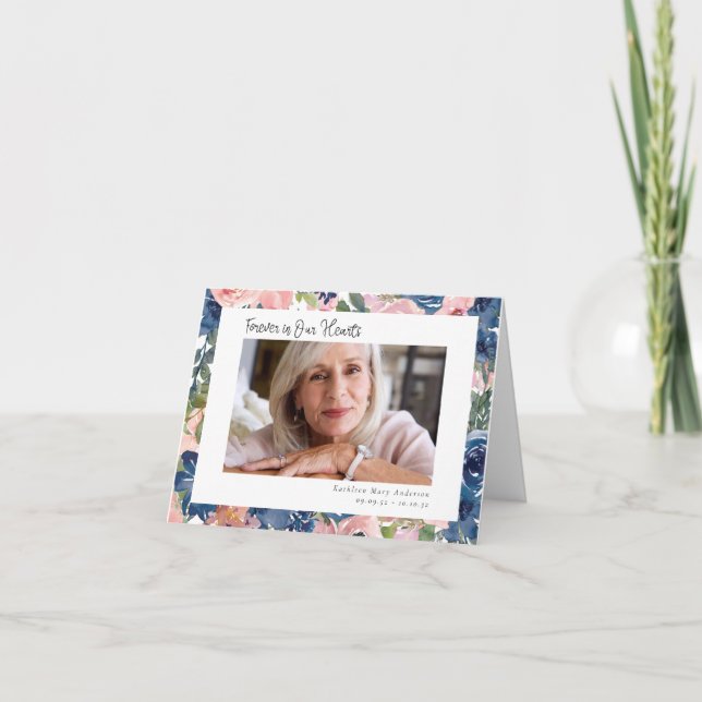 Cartão De Agradecimento Floral Forever em Nossa Compaixão Foto (Frente)
