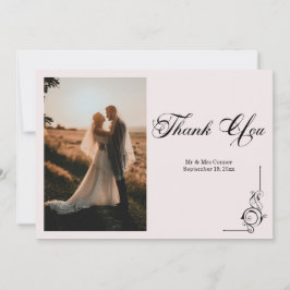 Cartão De Agradecimento Floral Frame Photo Thank You Card