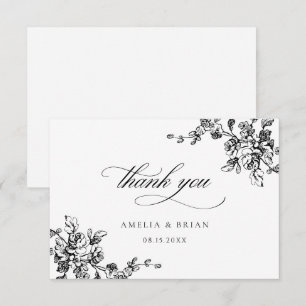 Cartão De Agradecimento Floral French Vintage Elegant Wedding