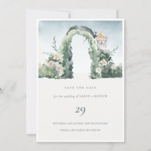Cartão De Agradecimento Floral Garden Arch Botanical Save the Date Card