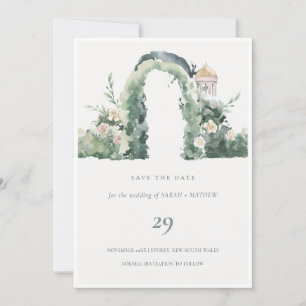Cartão De Agradecimento Floral Garden Arch Botanical Save the Date Card